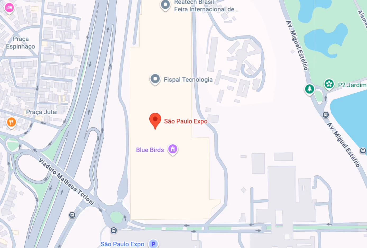 Mapa com endereço do Expo São Paulo