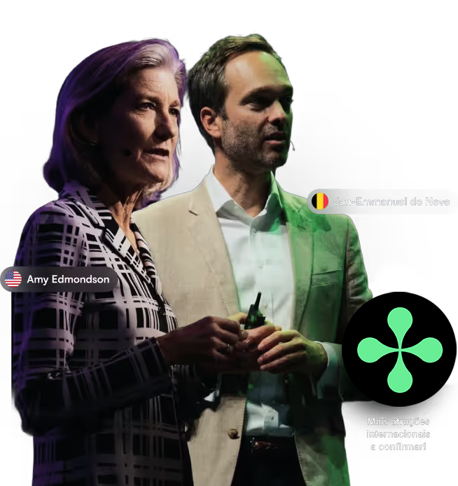 Imagem com Amy Edmondson e Jan-Emmanuel de Neve e destaque para mais atrações internacionais a confirmar