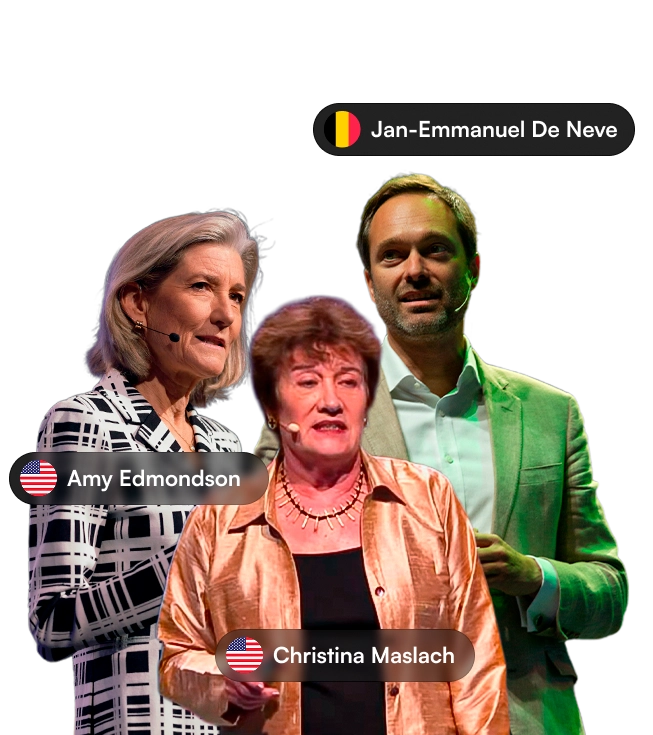 Imagem com Amy Edmondson e Jan-Emmanuel de Neve e destaque para mais atrações internacionais a confirmar