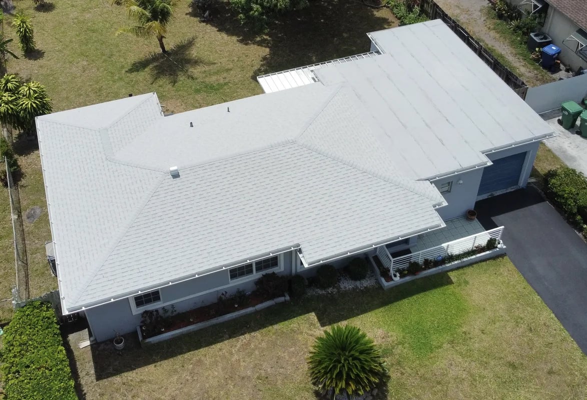 Asphalt shingle roof installation on a South Florida home