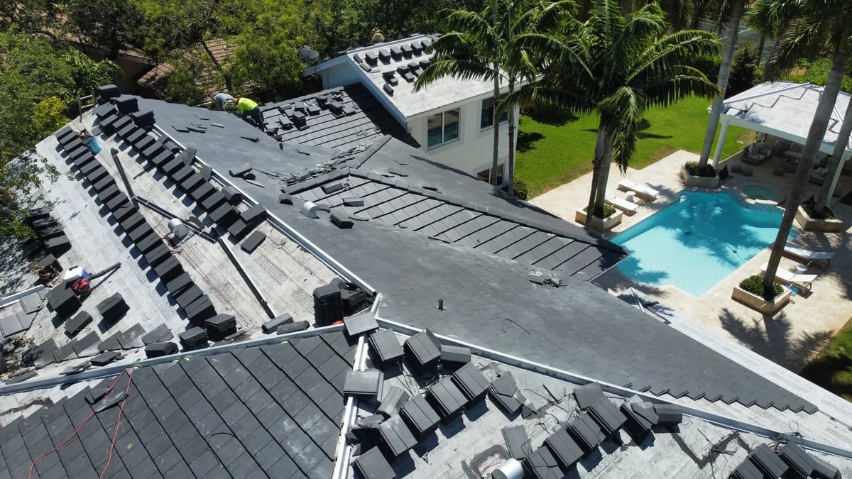 Tile roof installation on a South Florida home by Indigo Roofing Miami