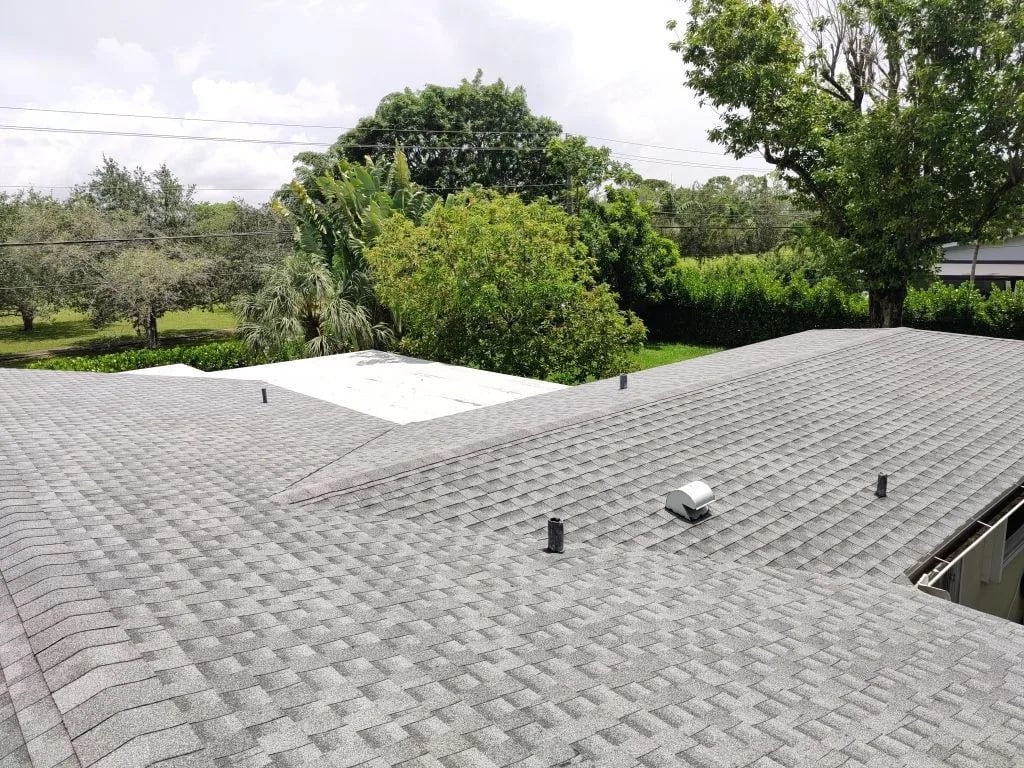 Asphalt shingle roof installation on South Florida residential home