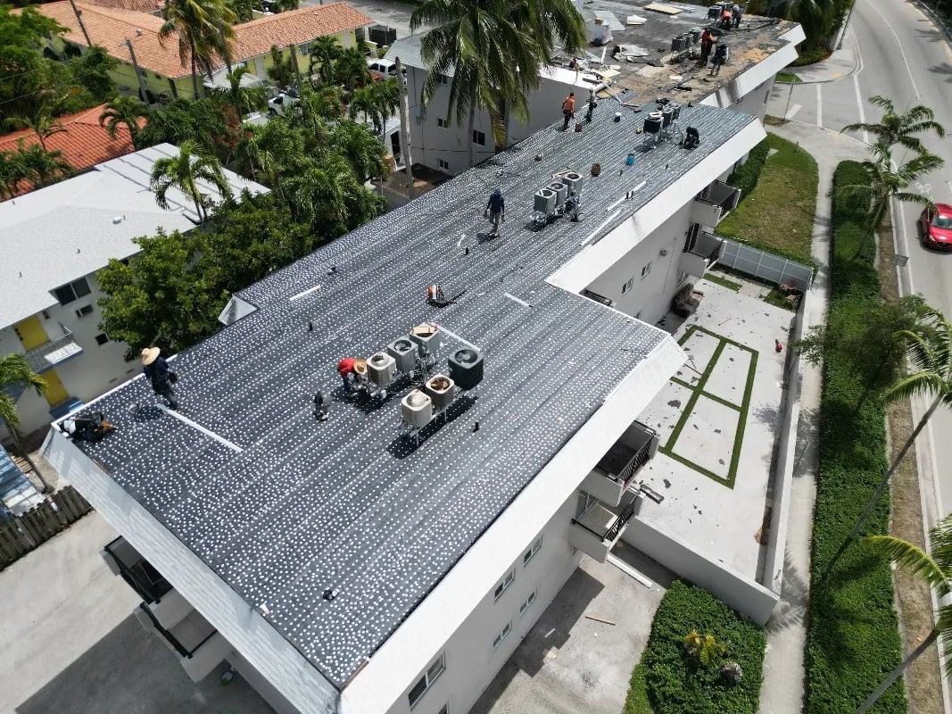 Flat roof system installed on South Florida commercial property