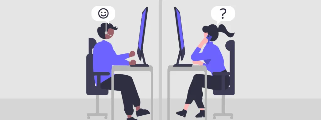 IT Support talking to a small business on the phone