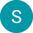 White letter S centered inside a teal circular background.