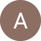 White uppercase letter A centered on a brown circular background.