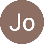 Circular brown avatar with white initials 'Jo' in the center.