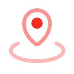 Red map pin marker icon with a circular base.