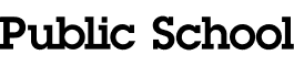 Text reading 'Public School' in bold black serif font on a white background.