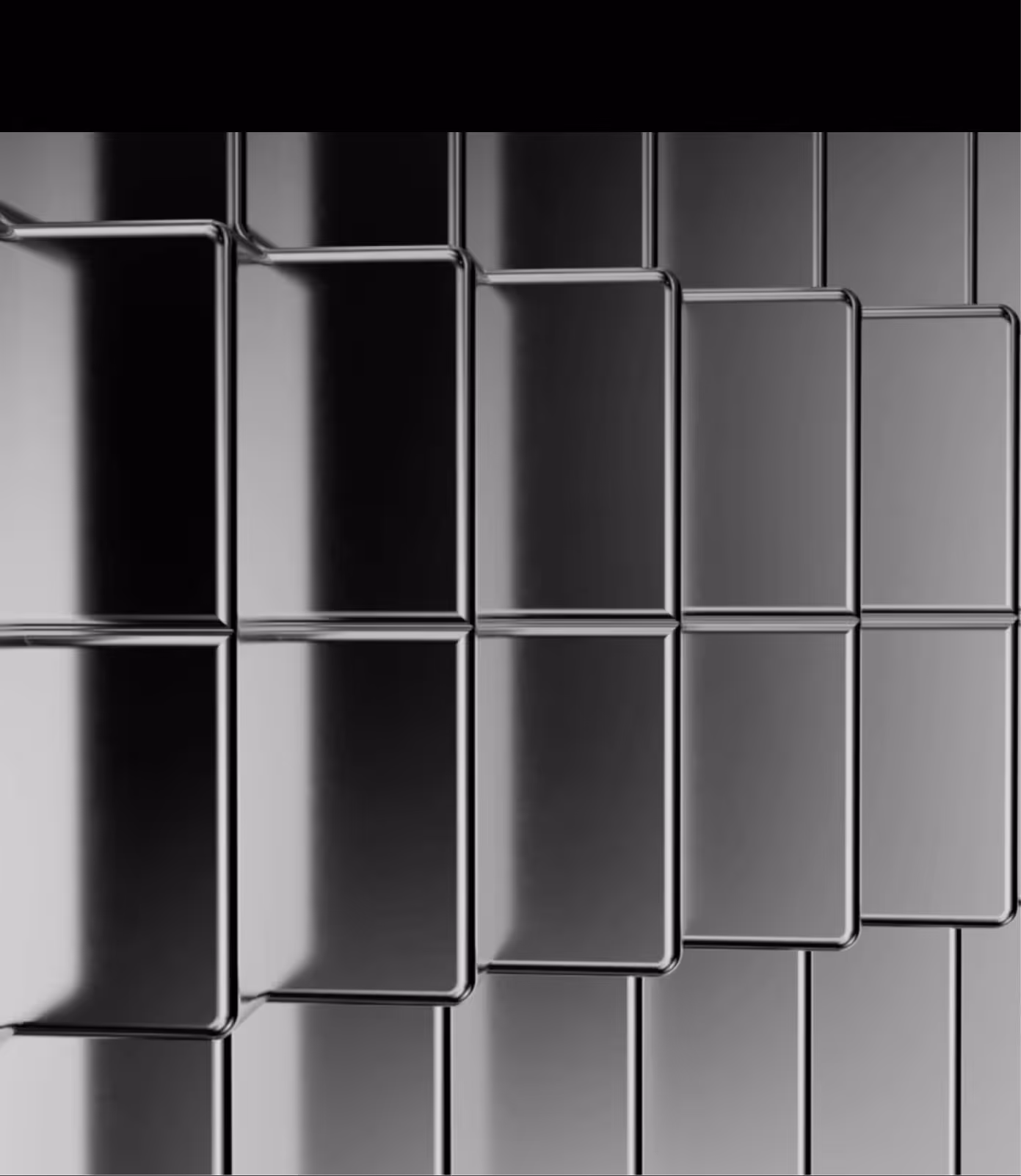 Stacked, slightly offset rows of sleek, thin smartphones with reflective screens in grayscale.