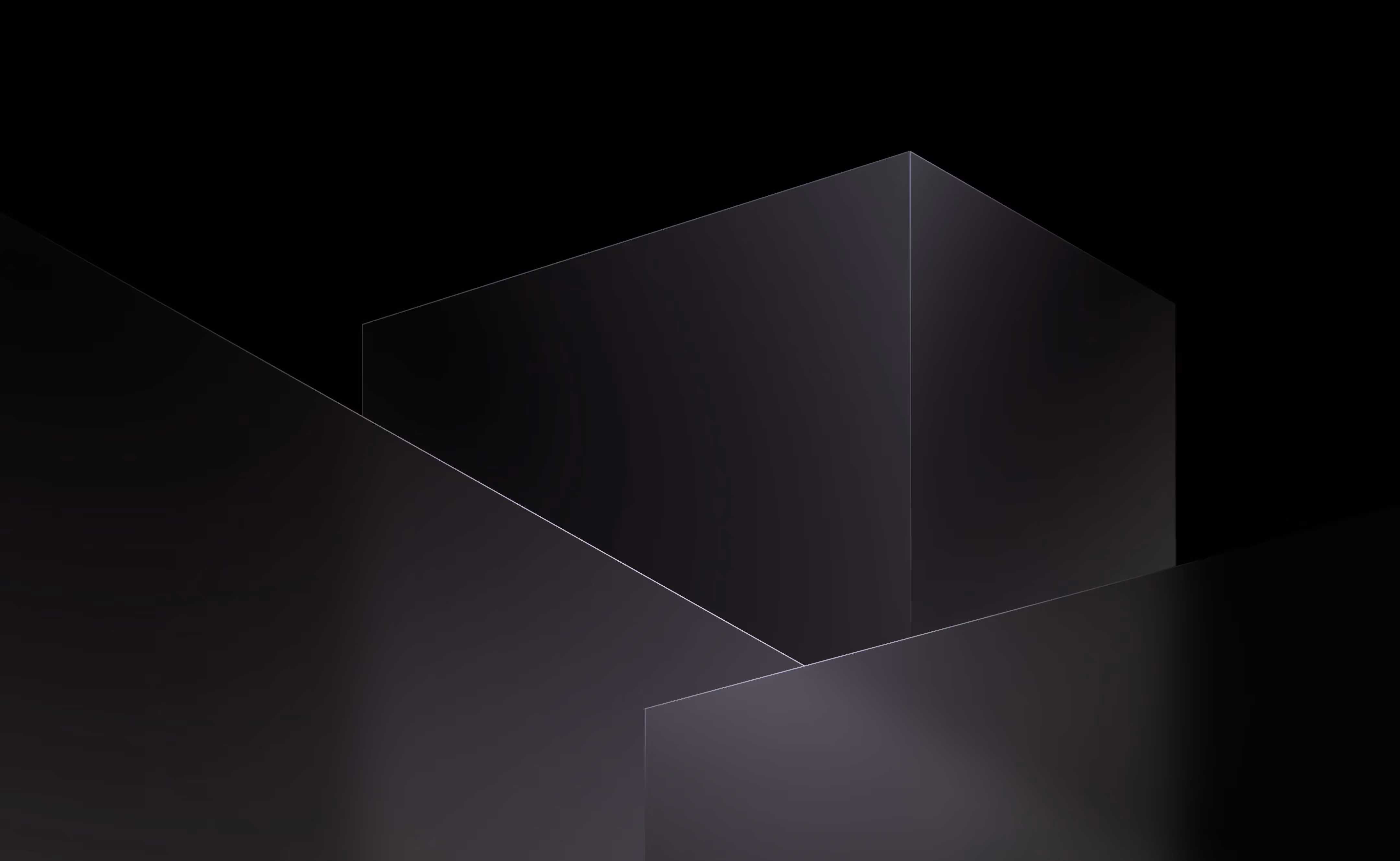 Three overlapping dark translucent rectangular shapes on a black background.