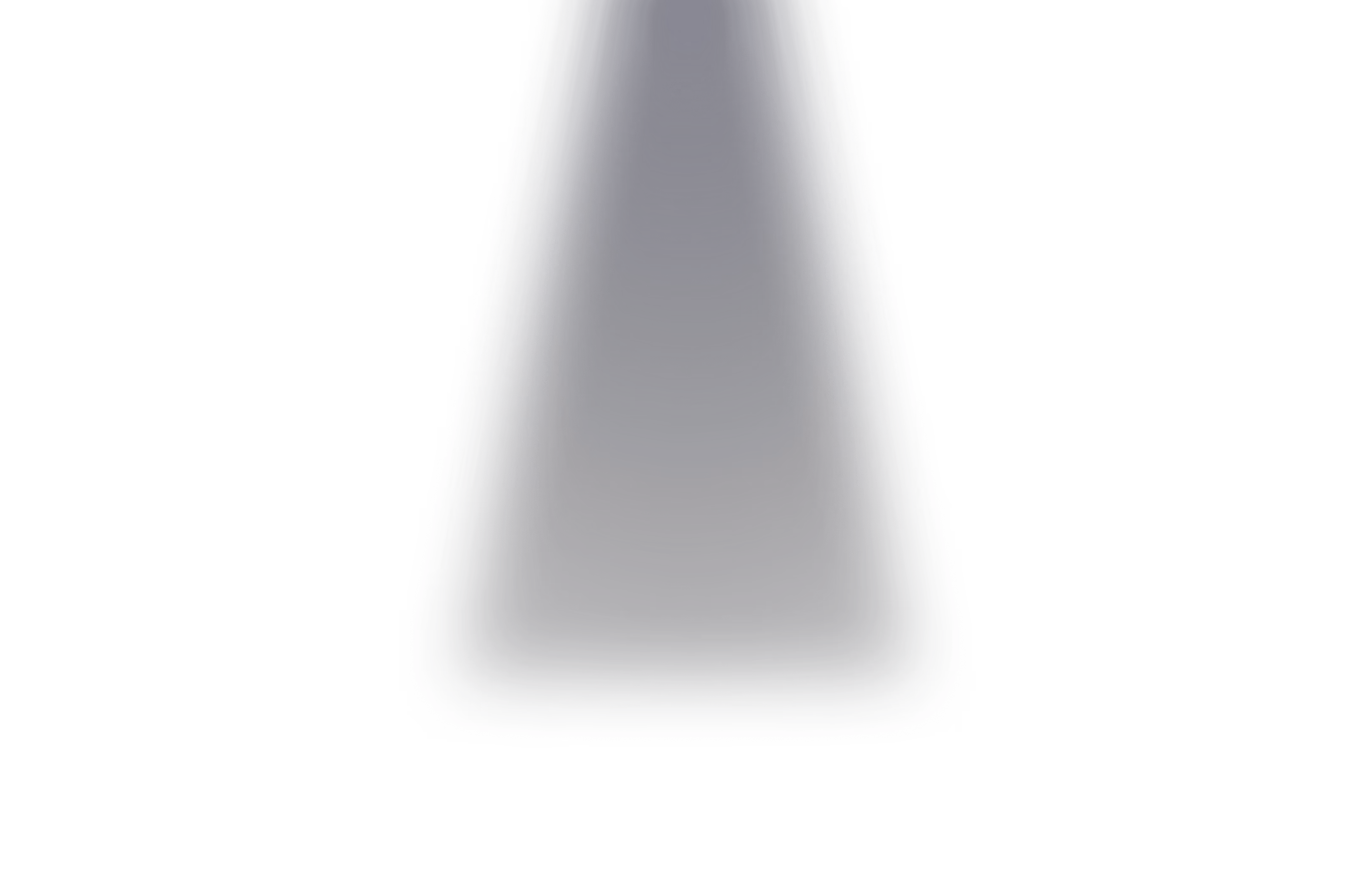 Dark gray elongated trapezoid shape with rounded edges on a black background.