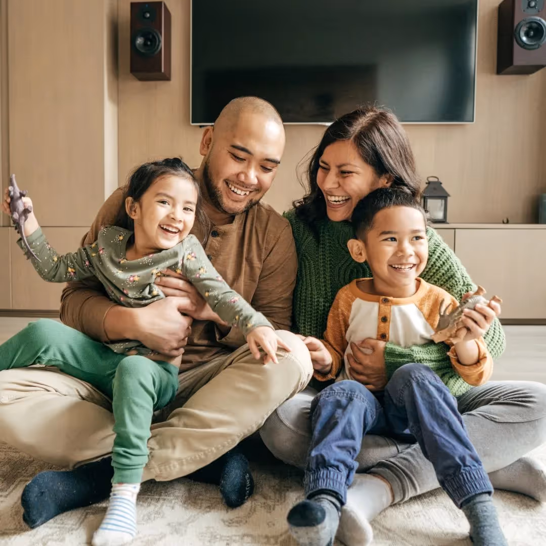 family playing together