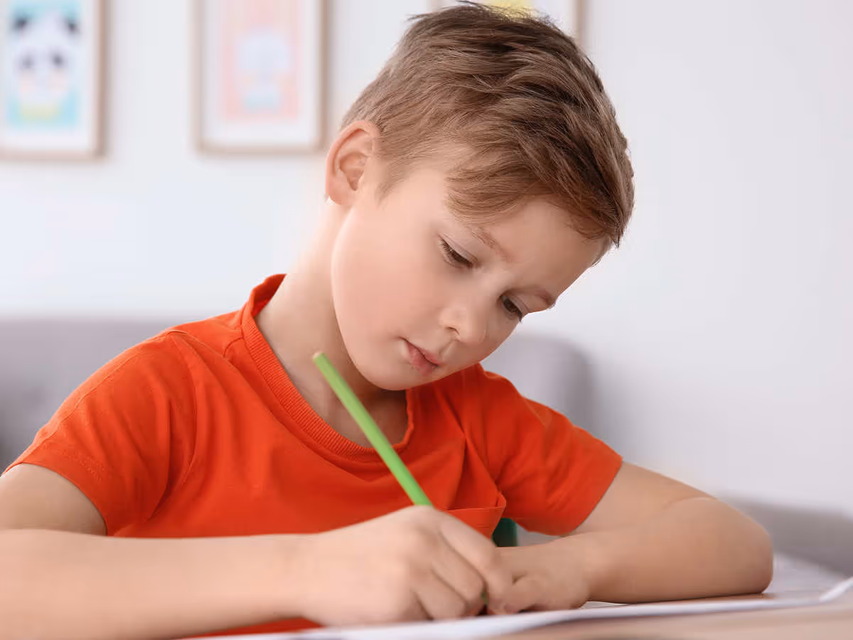 child writing