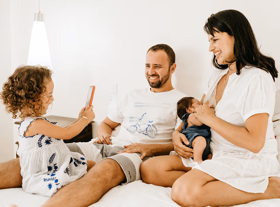 family on the couch