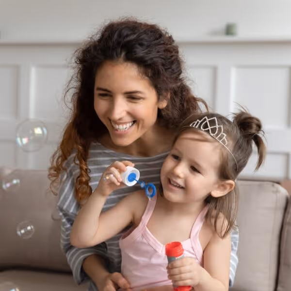 Babysitter with child