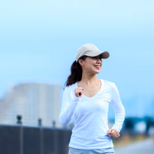 a person exercising outside