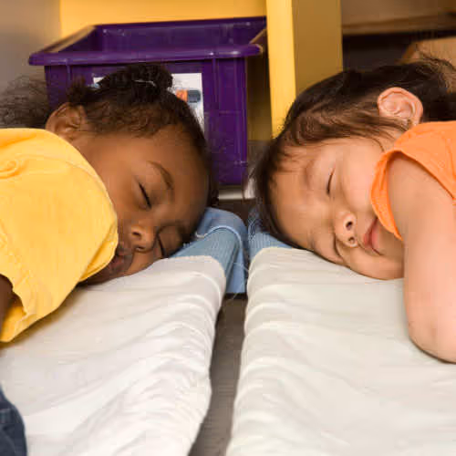 two children napping