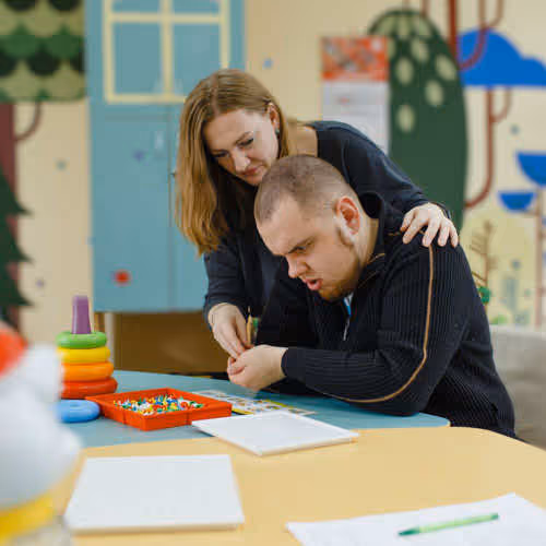 person with autism receiving therapy