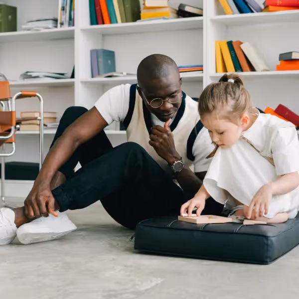 therapist working with child
