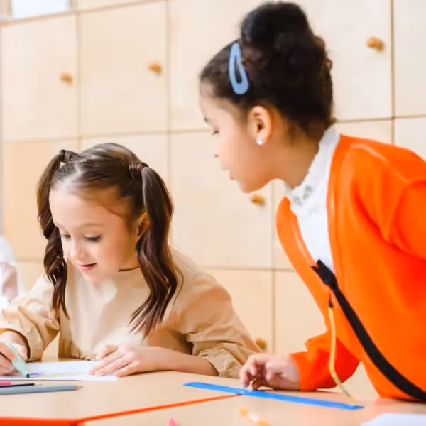 children doing arts crafts together