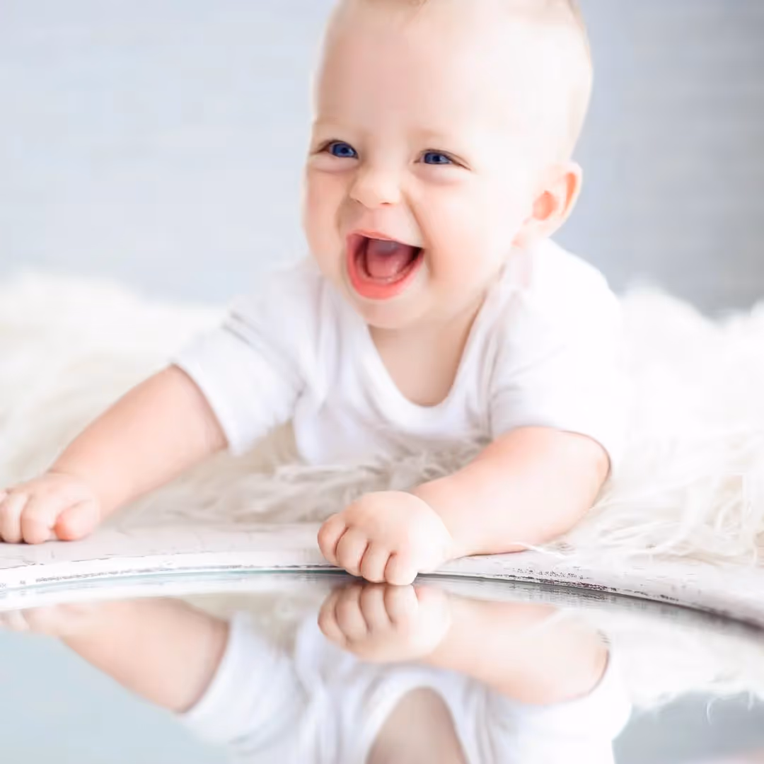 laughing infant
