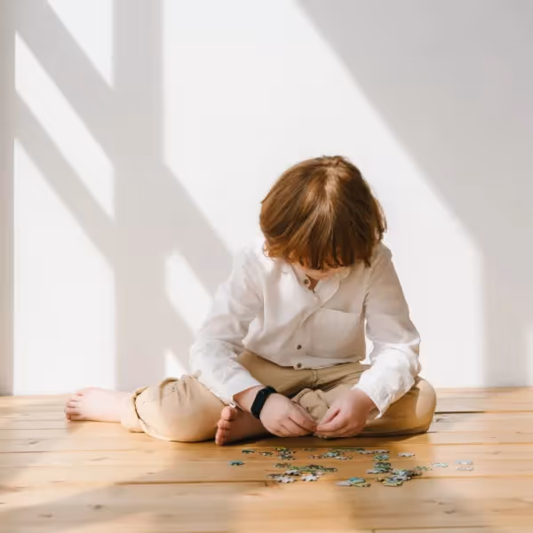 autistic child in quiet room