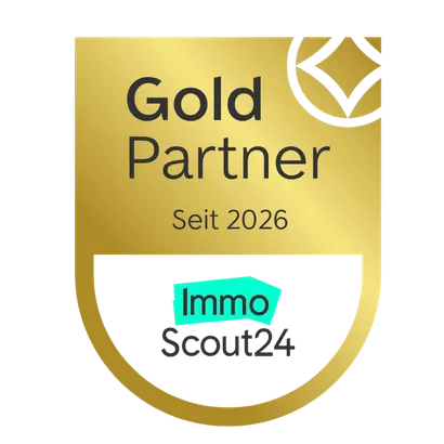 Goldenes Siegel ImmoScout24 Gold Partner seit 2026