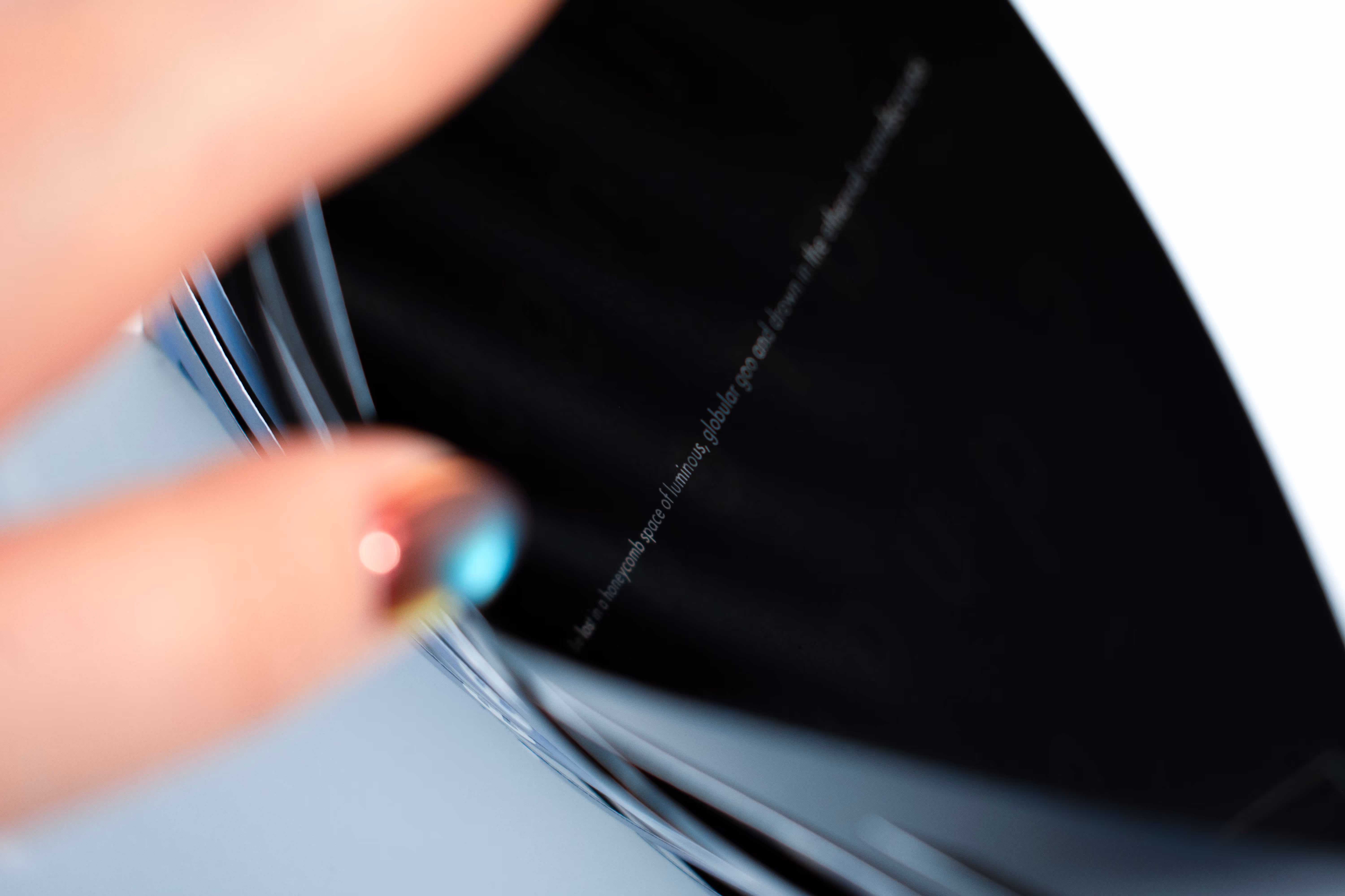 A detail shot of the inside of the vinyl outer jacket