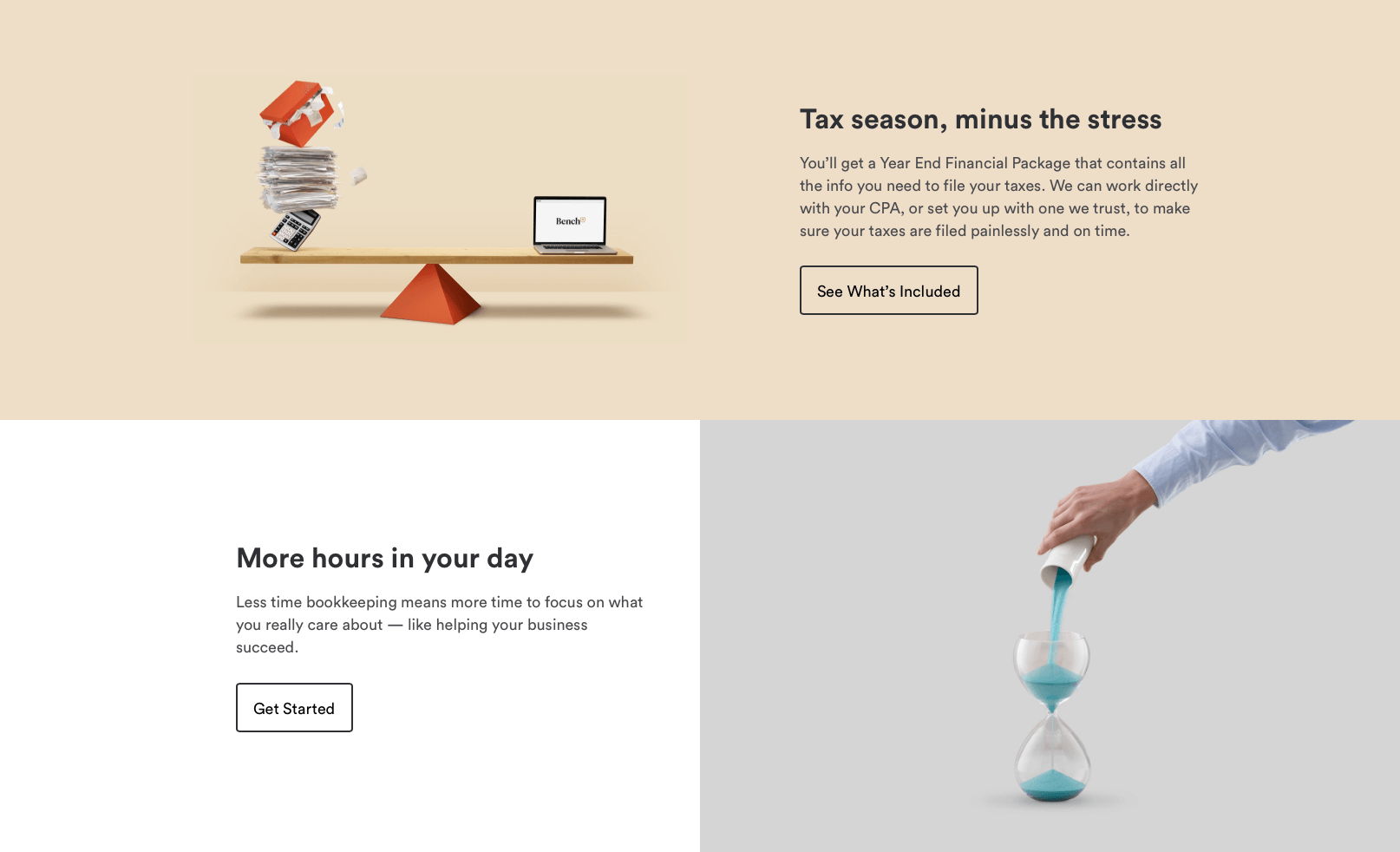 Bench Website Detail blocks