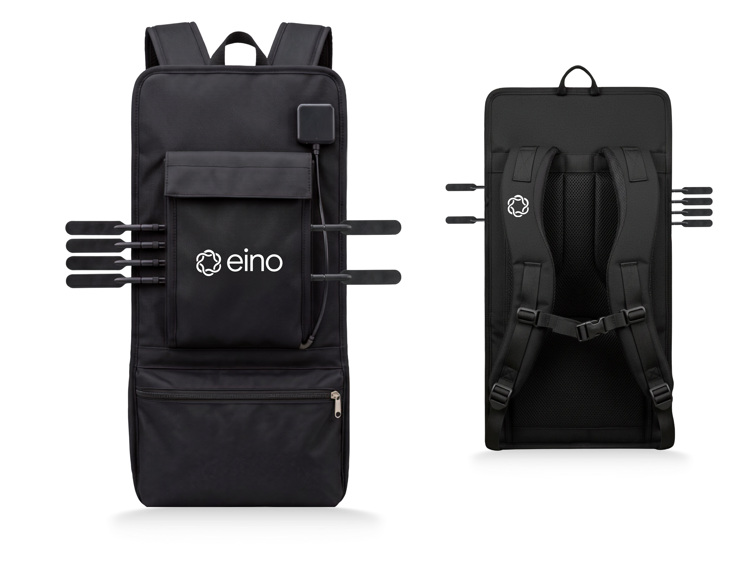 eino Site Survey walk test backpack, front and back view