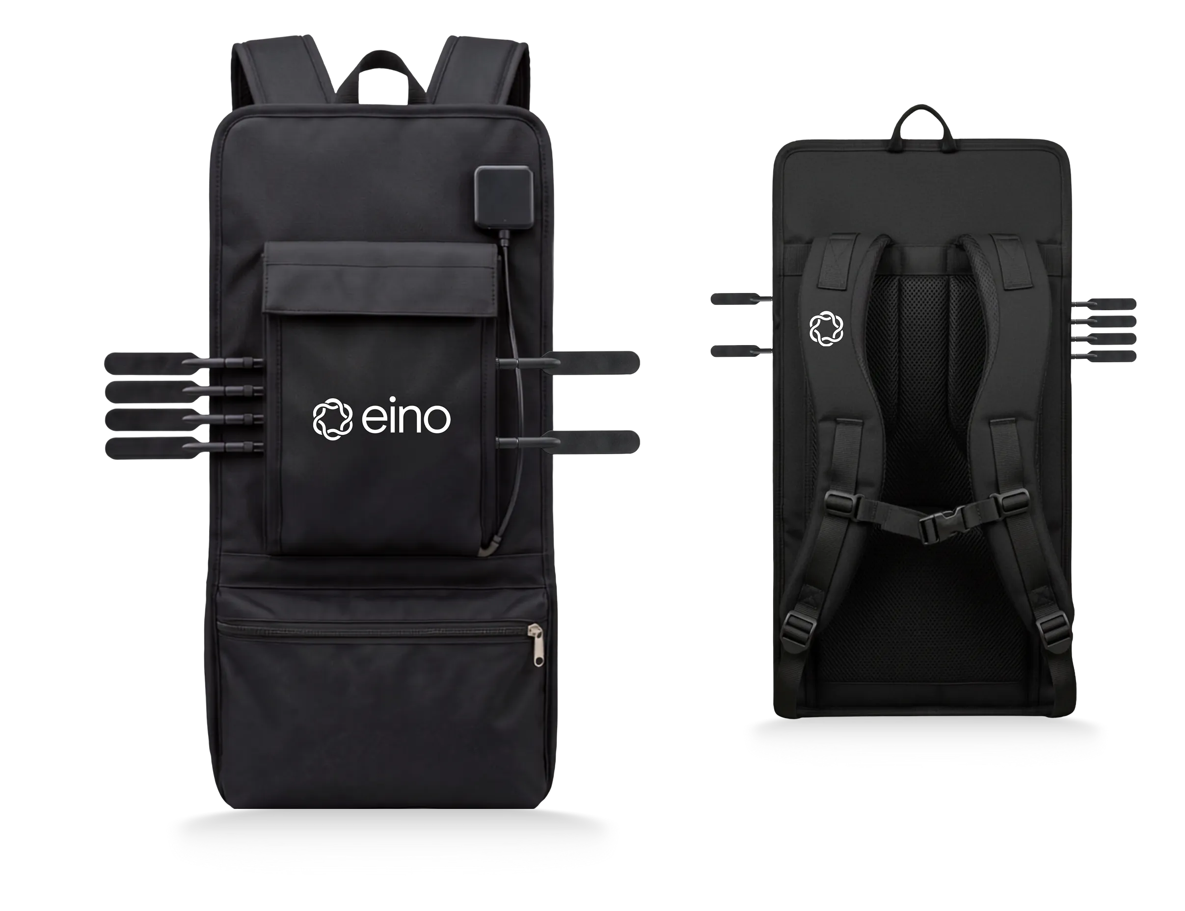 eino Site Survey walk test backpack, front and back view