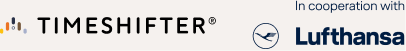 Timeshifter logo alongside Lufthansa logo indicating cooperation.