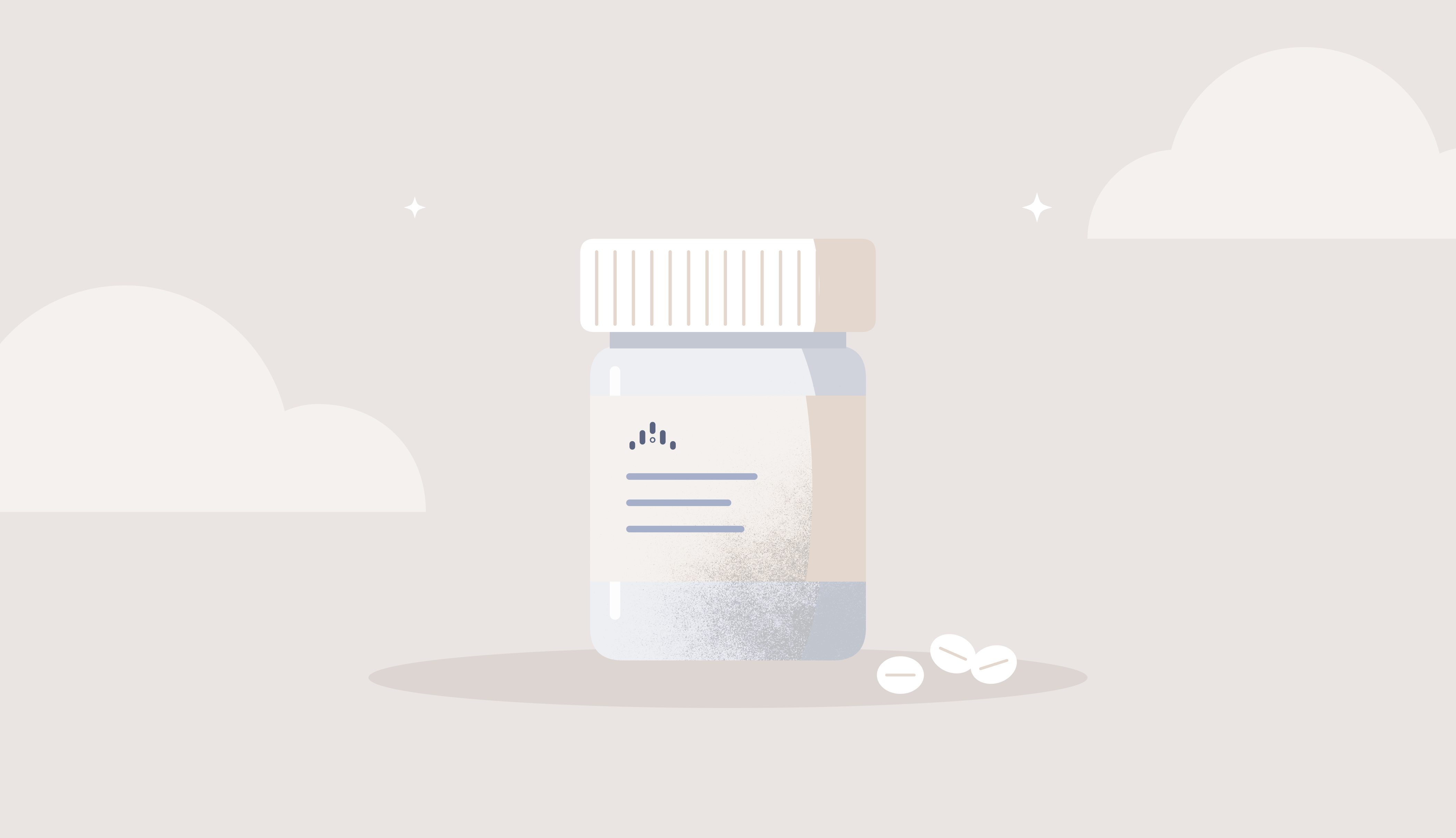 Illustration of a melatonin bottle with tablets