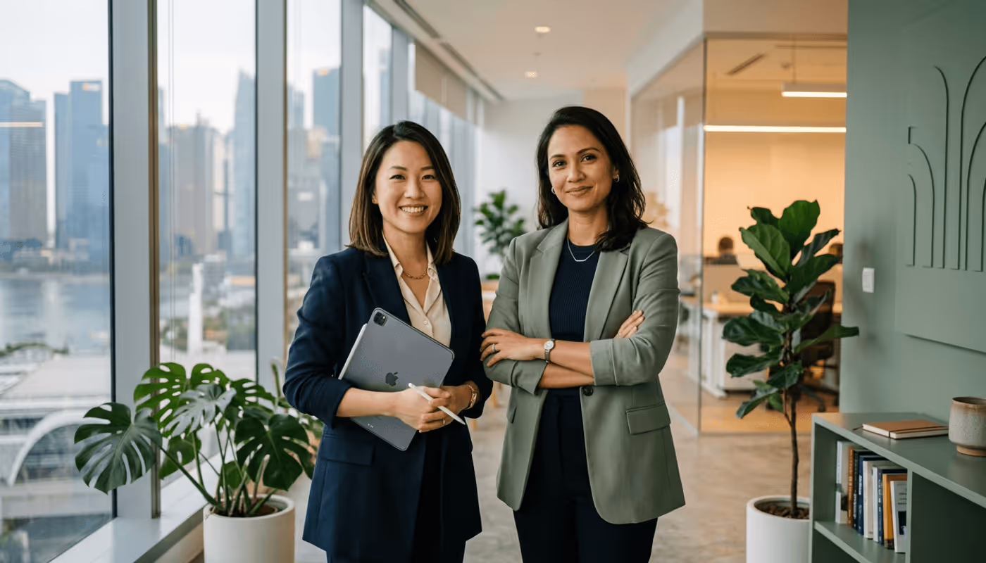 Sophia co-founders in a modern office