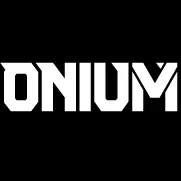 White stylized text 'ONIUM' on a black background.