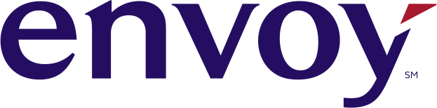 Envoy company logo with a stylized red accent on the letter 'y'.