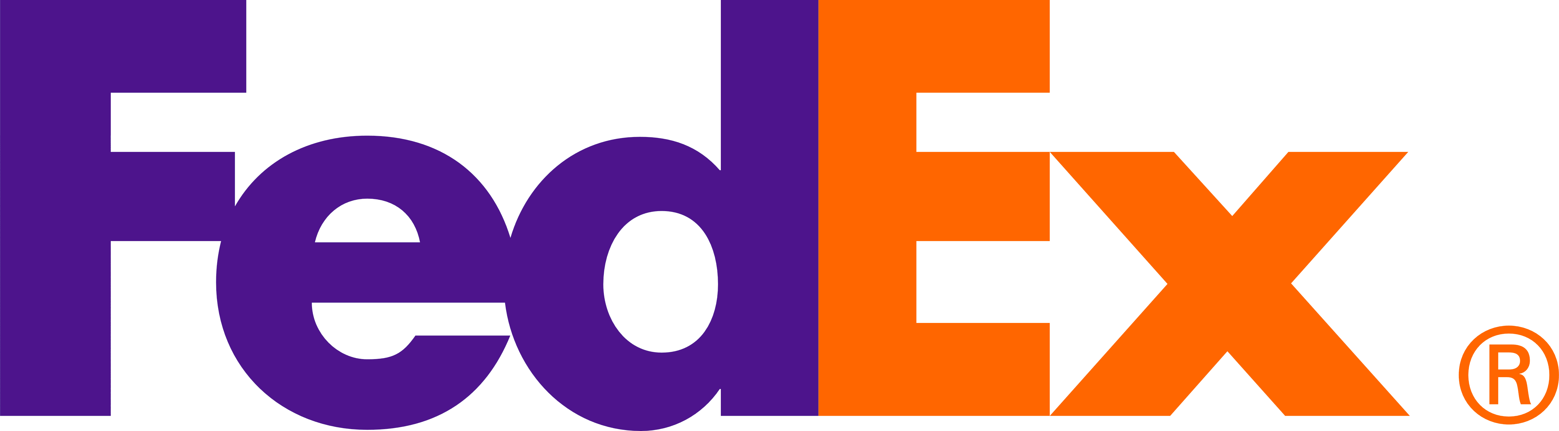 FedEx logo with 'Fed' in purple and 'Ex' in orange.