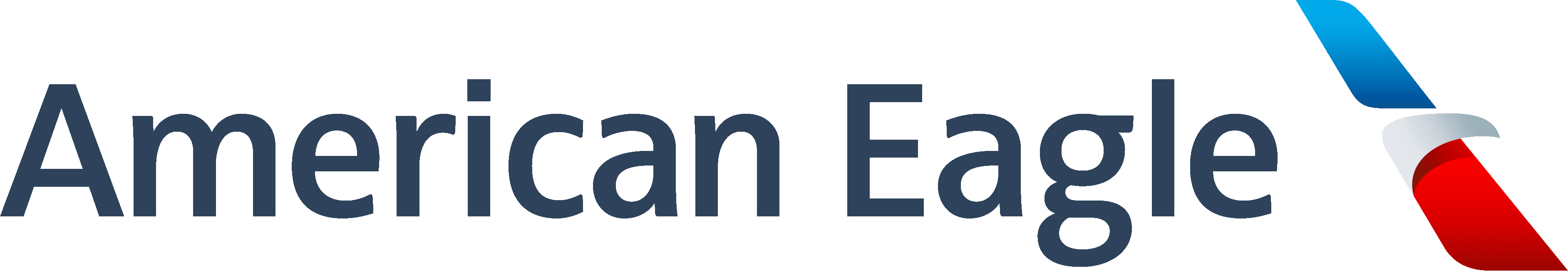 American Eagle logo with blue and red stylized eagle mark.