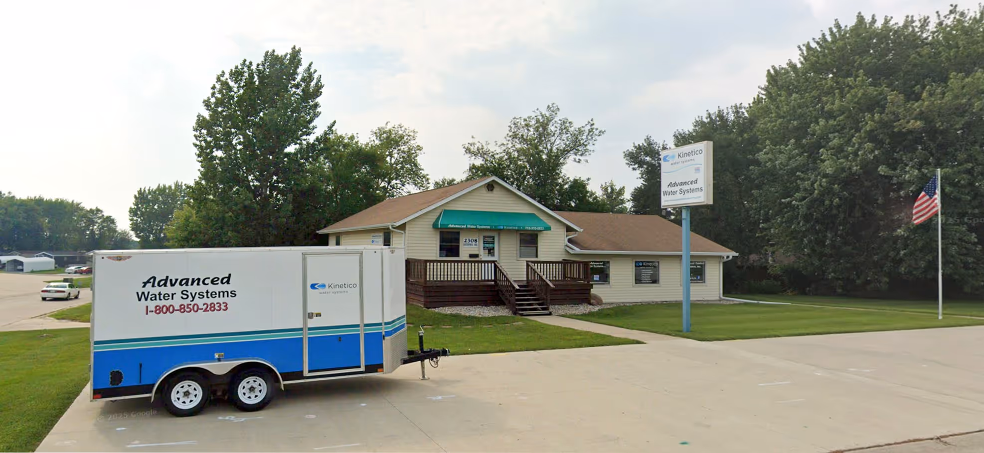 Advanced Water Systems storefront and service trailer in Spirit Lake, Iowa