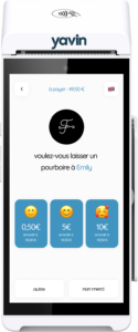 Pourboire par carte bancaire