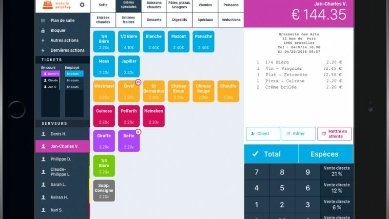 Interface logiciel de caisse Easyshop