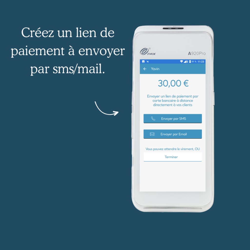 fonctionnalité Pourboires par carte bancaire sur TPE Yavin