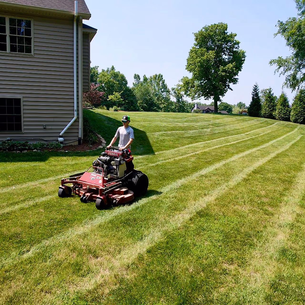Professional lawn mowing service by Executive Lawn Care & Landscaping in Bloomington, Indiana