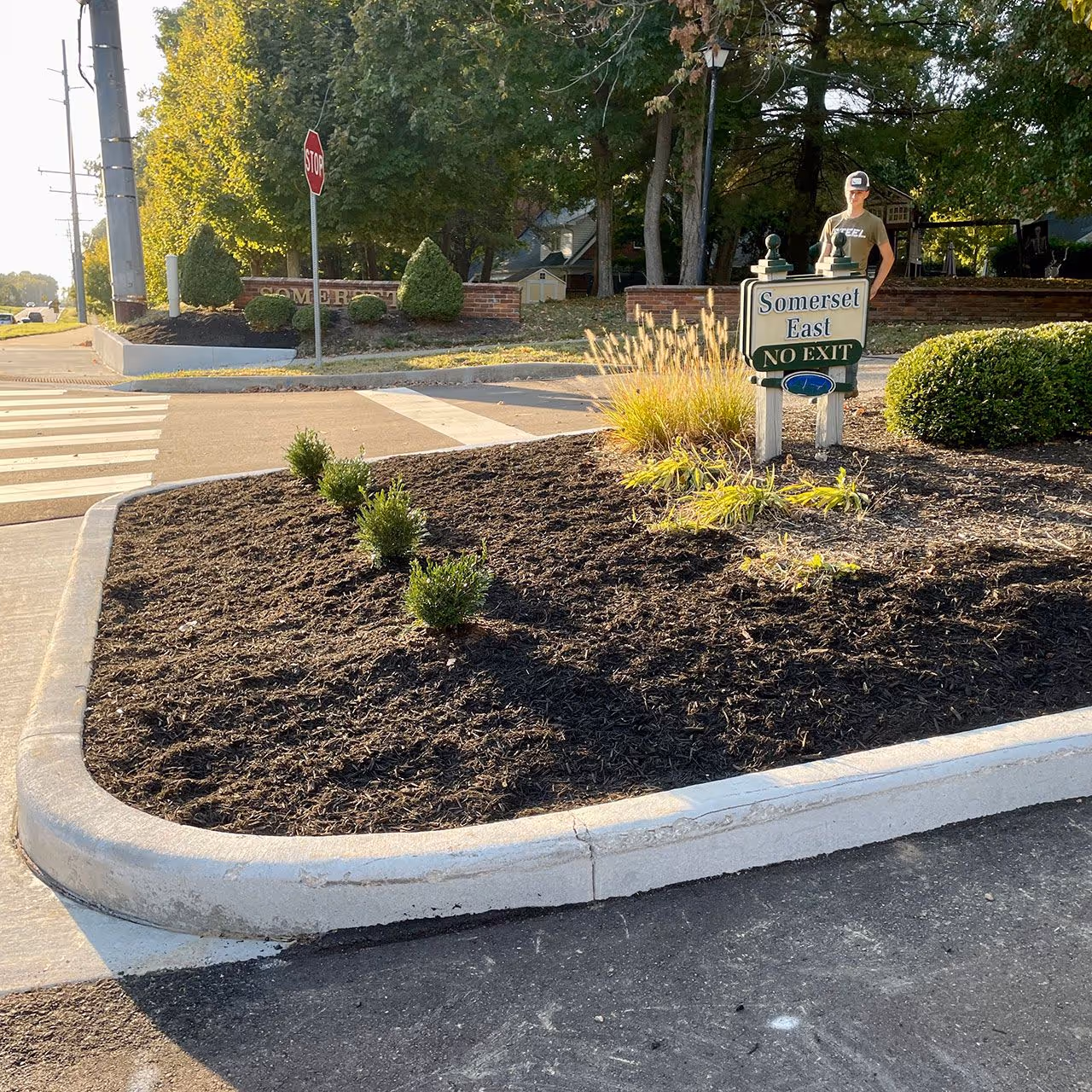 landscape bed weed control service Bloomington Indiana
