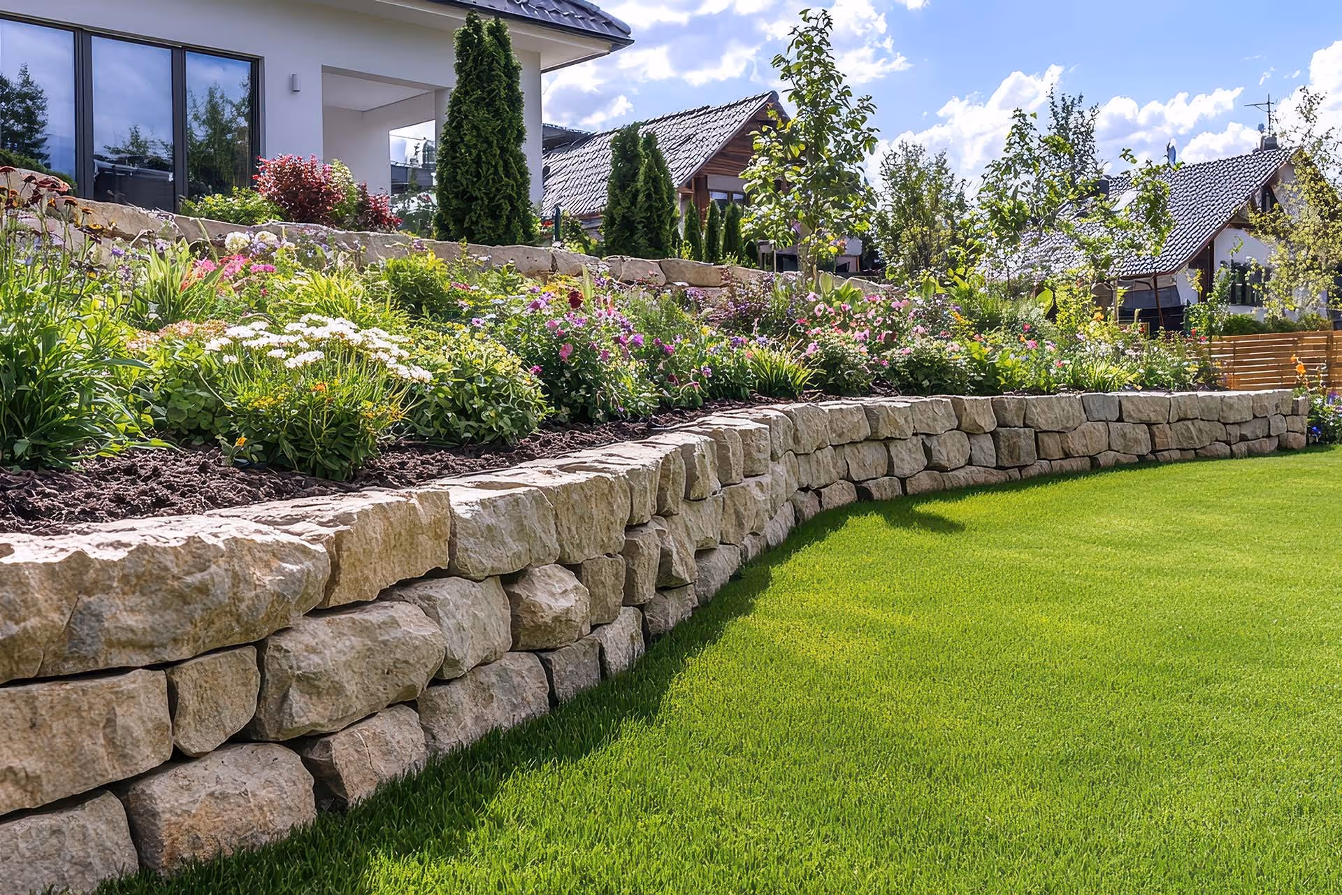 retaining wall construction service near me Bloomington Indiana