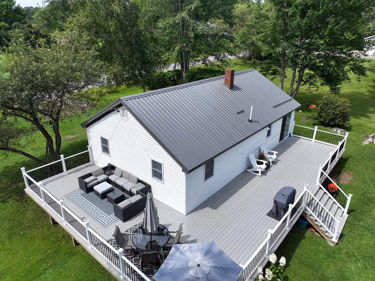 Roofing materials sample showing color and texture options available for installation.