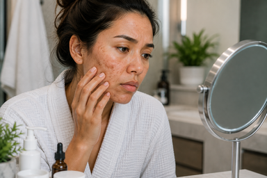 Esthetician applying a chemical peel to a client's face at a med spa in Pinedale, Wyoming