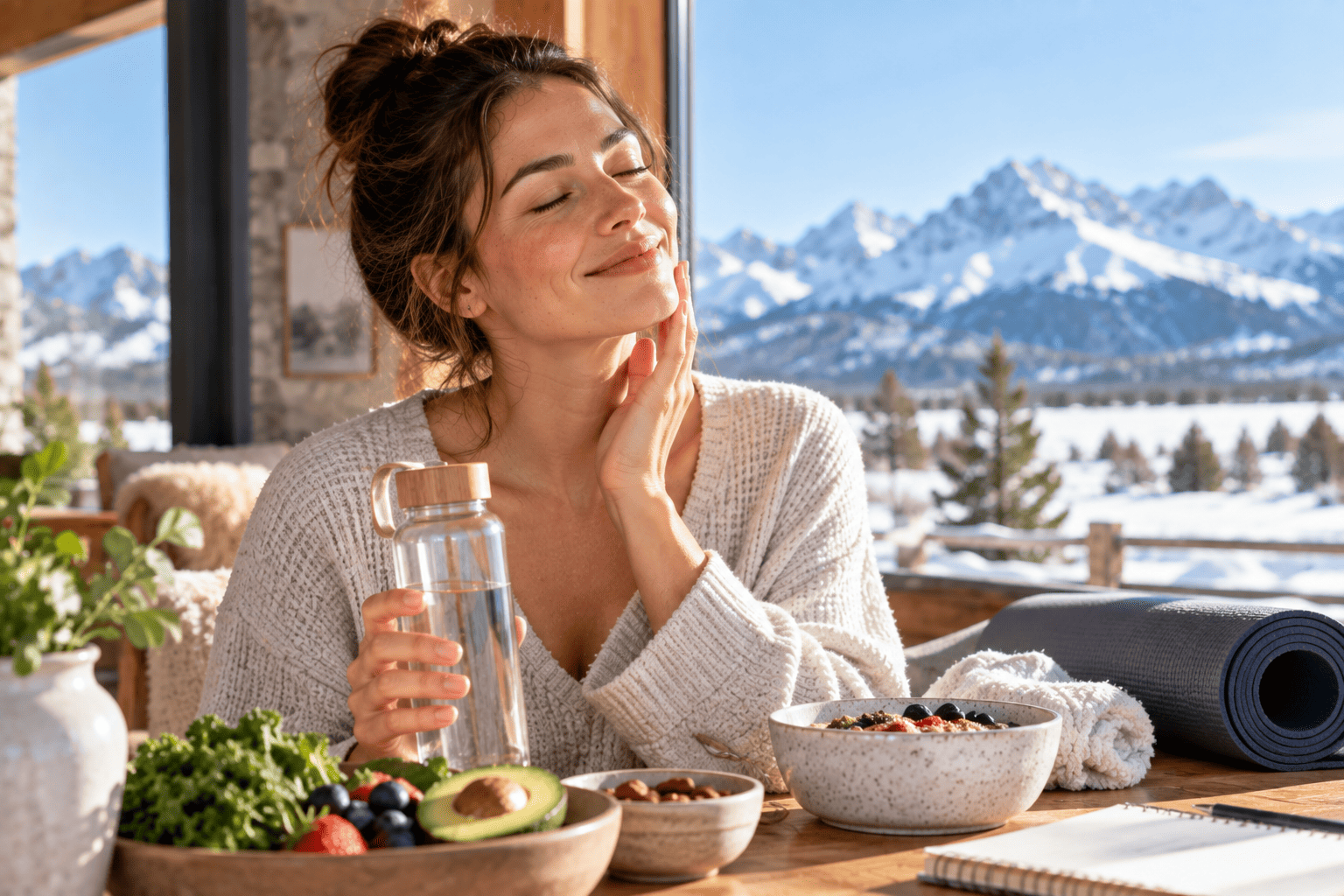 Person with a healthy, radiant complexion reflecting overall skin wellness in Pinedale, Wyoming