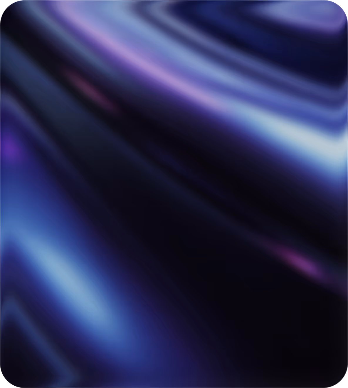 Fundo abstrato com ondas suaves em tons de azul escuro e roxo.